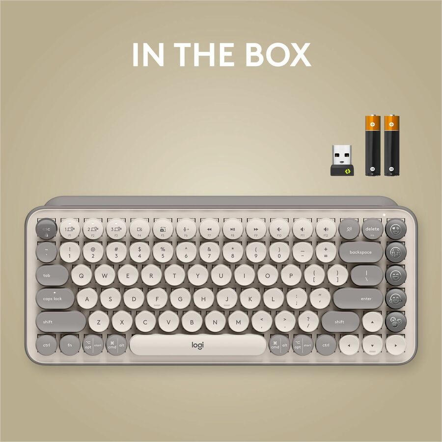 Logitech POP Keys Mechanical Wireless Keyboard with Customizable Emoji Keys, Compact Design, Bluetooth, Mist - 920-011232