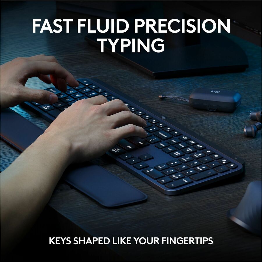 Logitech MX Keys S Combo - Performance Wireless Keyboard and Mouse with Palm Rest, Bluetooth - Black - 920-012274