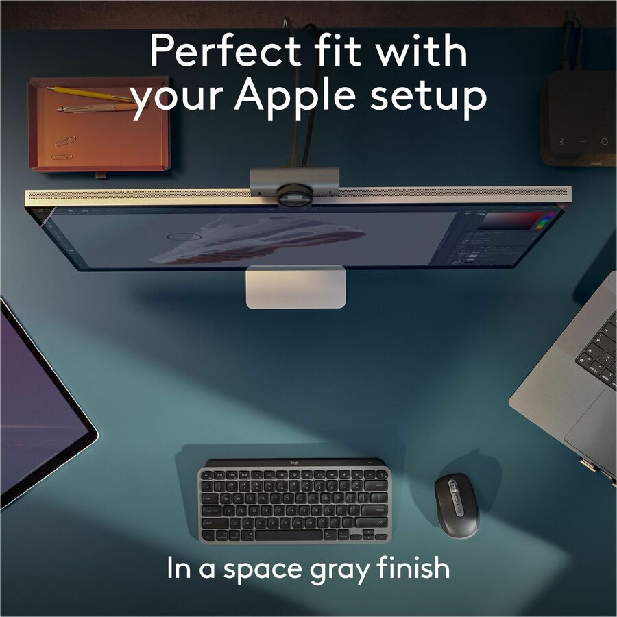 Logitech MX Keys Mini for Mac Minimalist Wireless Keyboard Compact, Bluetooth, Backlit Keys, USB-C, Fast - Space Gray - 920-012644