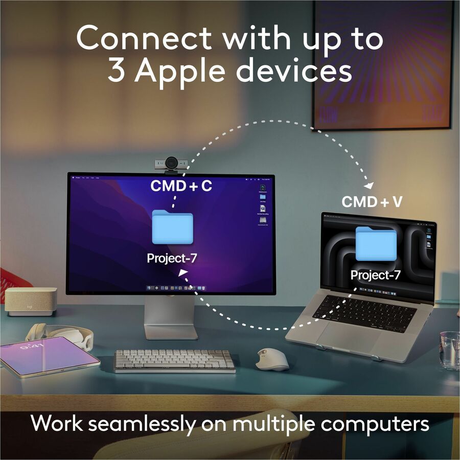 Logitech MX Keys Mini for Mac Minimalist Wireless Keyboard Compact, Bluetooth, Backlit Keys, USB-C, Fast - Space Gray - 920-012644