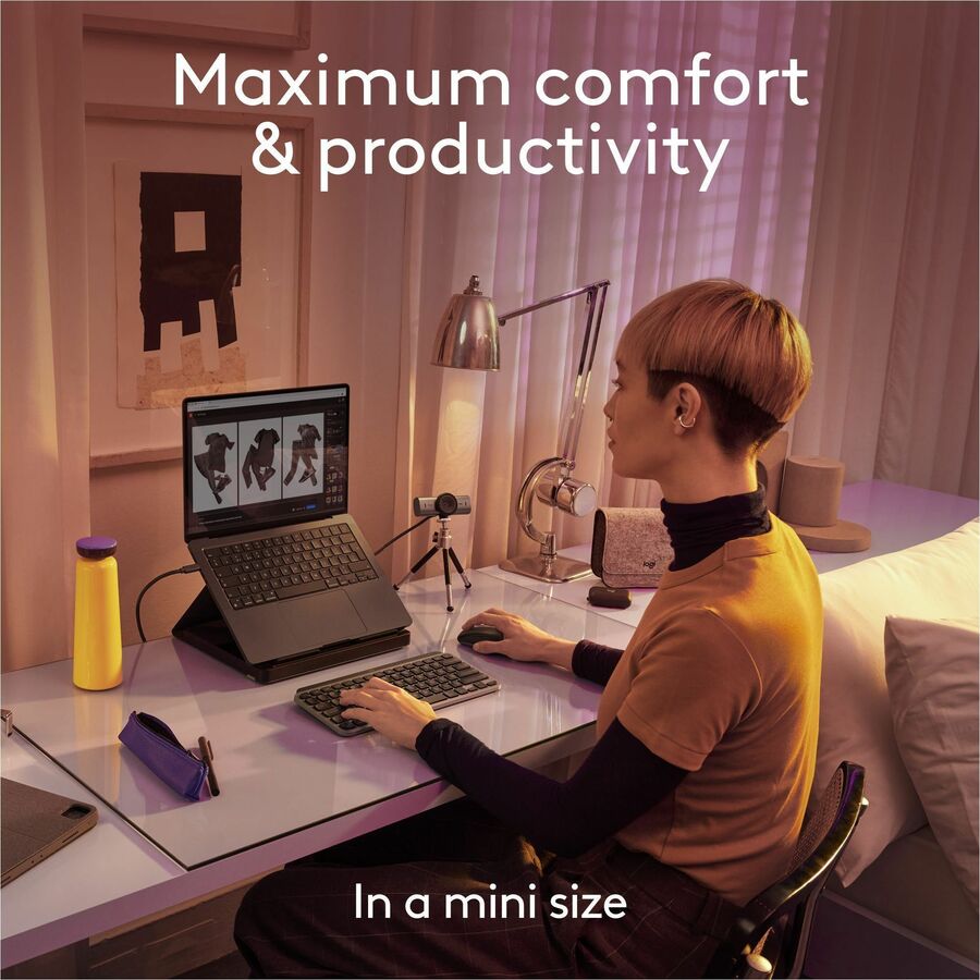 Logitech MX Keys Mini for Mac Minimalist Wireless Keyboard Compact, Bluetooth, Backlit Keys, USB-C, Fast - Space Gray - 920-012644