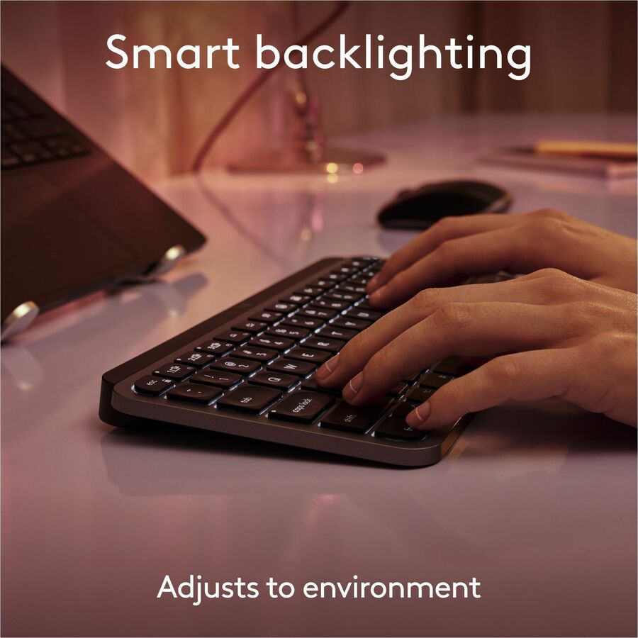 Logitech MX Keys Mini for Mac Minimalist Wireless Keyboard Compact, Bluetooth, Backlit Keys, USB-C, Fast - Space Gray - 920-012644