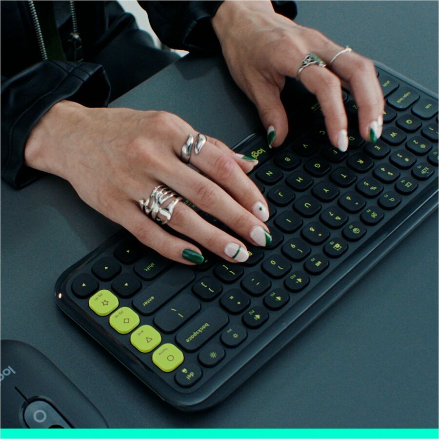 Logitech POP ICON KEYS Wireless Bluetooth Keyboard, Comfortable Typing, Programmable Keys, Easy-Switch Between up to 3 Devices (Rose & Off-white) - 920-013049