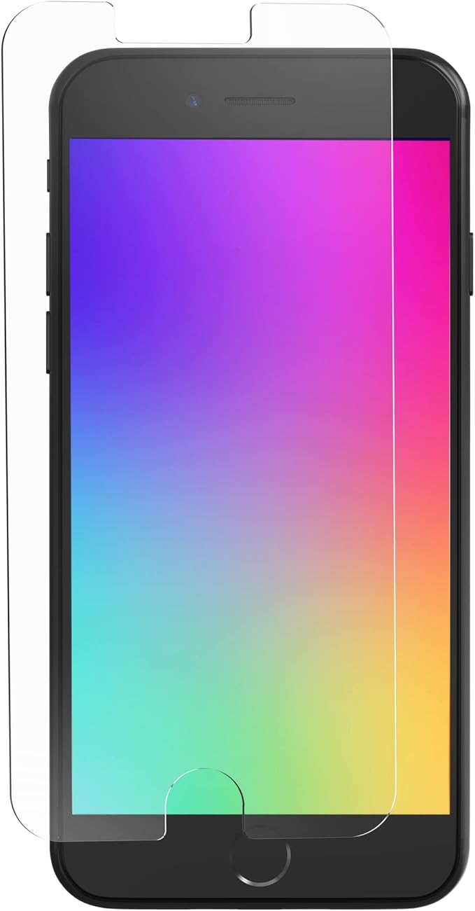 ZAGG Glass Elite VisionGuard Screen Protector for iPhone SE (3rd/2nd Gen), 8, 7, 6s, 6 – Blue Light Filter, Aluminosilicate Glass, Scratch & Shatter Protection, InvisibleShield, Easy Install