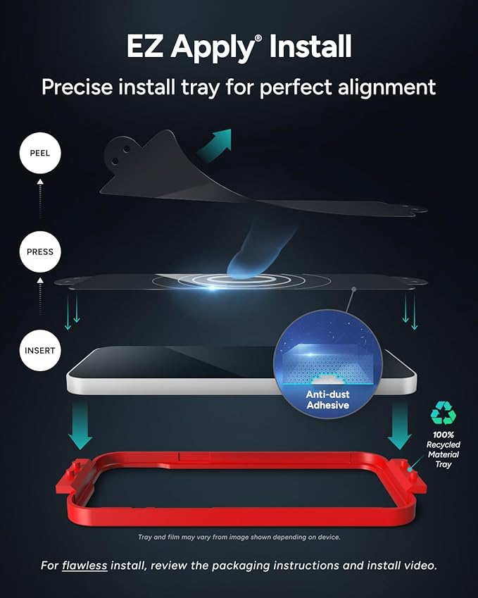 ZAGG Glass Elite Screen Protector for iPhone 16 Pro Max - 5X Stronger, Reinforced Edges, Ultra-Strong Tempered Glass, Scratch Resistant, Anti-Smudge, Easy Installation, InvisibleShield, Eco-Friendly