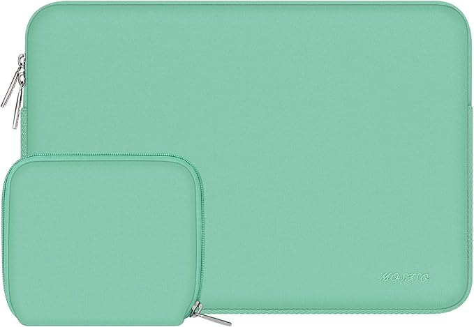 MOSISO Laptop Case 13.3 inch, 13-13.3 inch Laptop Sleeve Bag Compatible with MacBook Air/Pro 13 / Pro 14, HP Dell ASUS Lenovo Notebook, Neoprene Computer Sleeve Bag with Small Case, Biscay Green