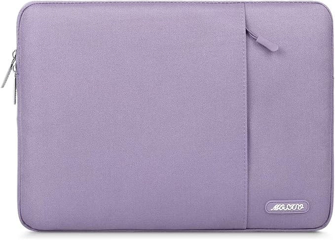 MOSISO Laptop Case 13.3 inch, 13-13.3 inch Laptop Sleeve Compatible with MacBook Air/Pro 13 / Pro 14, HP Dell ASUS Lenovo Notebook, Polyester Vertical Computer Sleeve Bag with Pocket, Purple