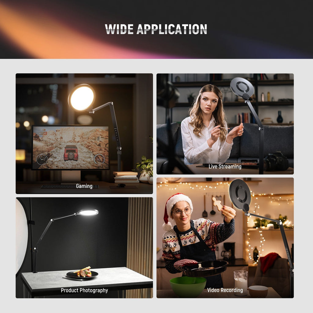 NEEWER BASICS R18 18W 7" Round Fill Light With Desktop Stand