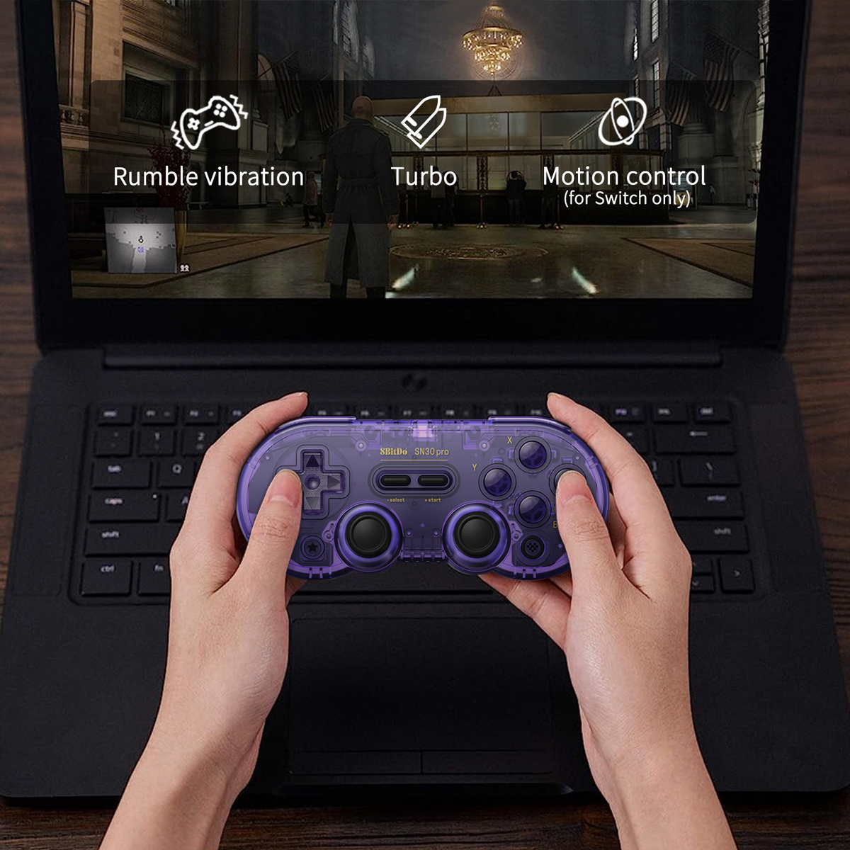 8BitDo SN30 Pro Bluetooth Gamepad - Hall Effect Joystick (80GQ)