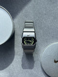 Nike D-Line Satin Silver Analogue Watch with Light Yellow Dial | Rare Collectible | Unisex Retro Sports Timepiece