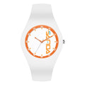 SANDA 6076 Simple Scale Round Dial Ladies Silicone Strap Quartz Watch