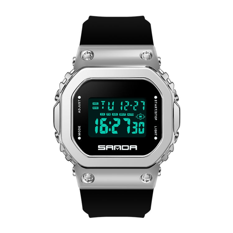 SANDA 9006 LED Digital Display Square Dial Sports Electronic Watch for Men and Women