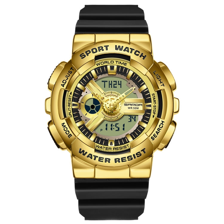 Sanda 3137 TPU Strap Luminous Waterproof Dual Display Electronic Watch