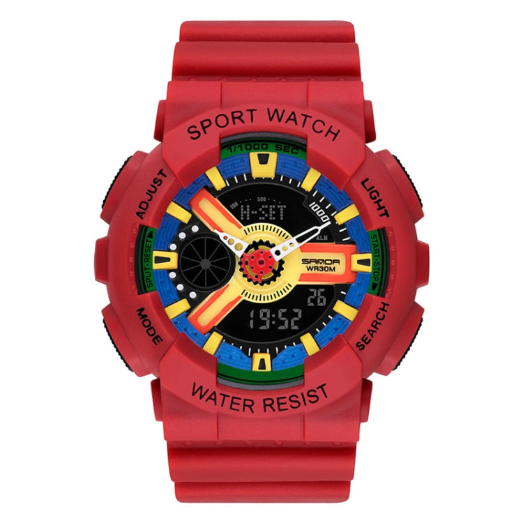 SANDA Outdoor Leisure Waterproof Multifunctional Luminous Electronic Watch