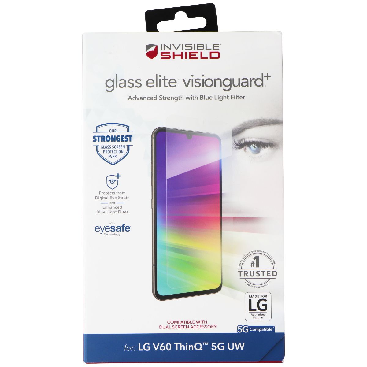 ZAGG (Glass Elite VisionGuard+) Screen Protector for V60 ThinQ 5G UW