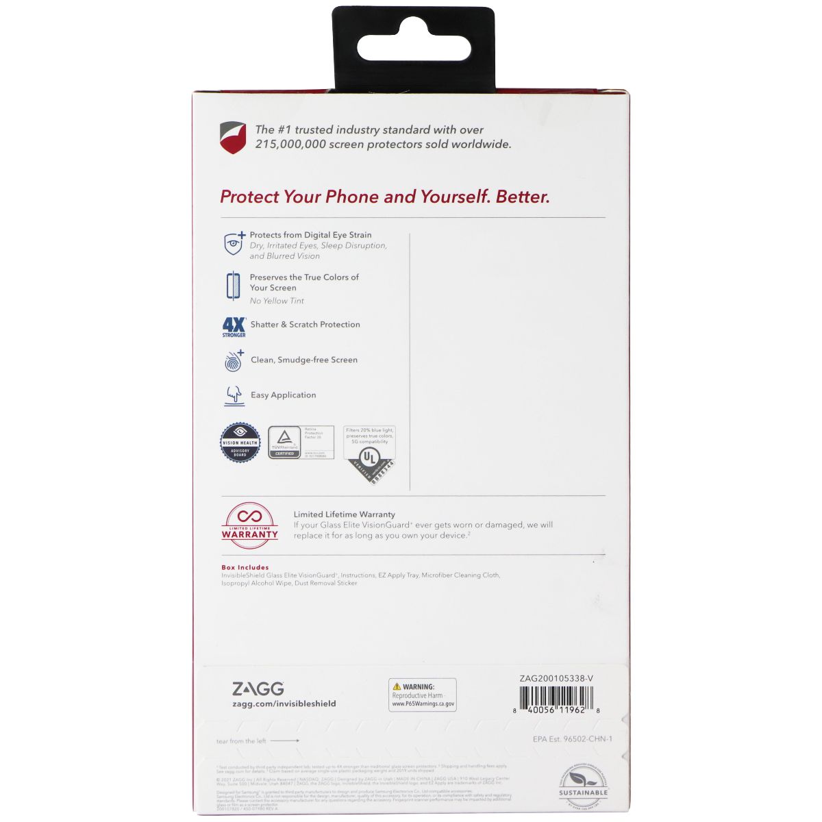 ZAGG (Glass Elite VisionGuard+) Screen Protector for V60 ThinQ 5G UW