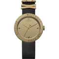 Vivienne Westwood Rebel 30mm Gold Dial Leather Ladies Quartz Watch VV303BKGD