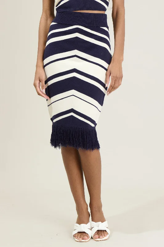 Lydia Striped Midi Skirt