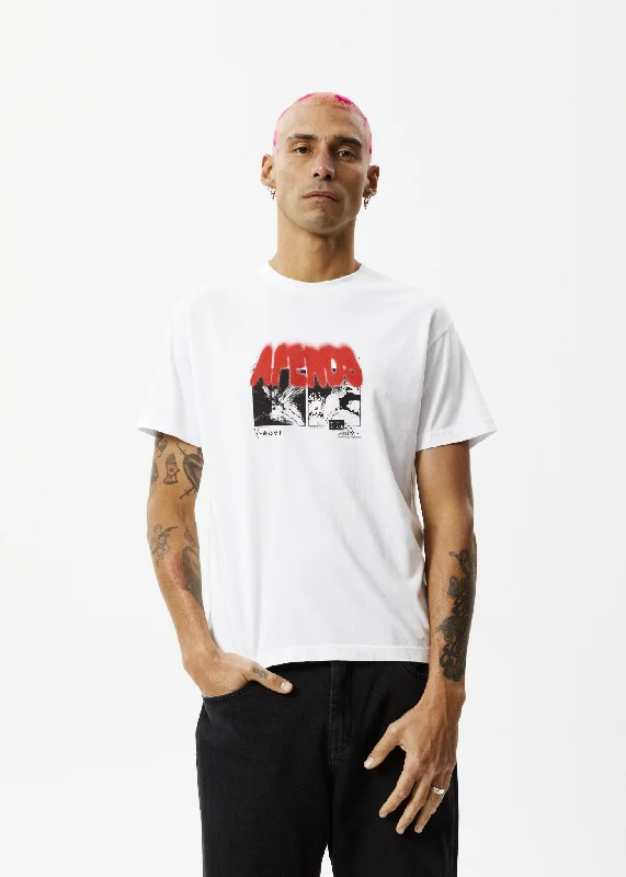 AFENDS Mens Future - Slim Fit Graphic T-Shirt - White