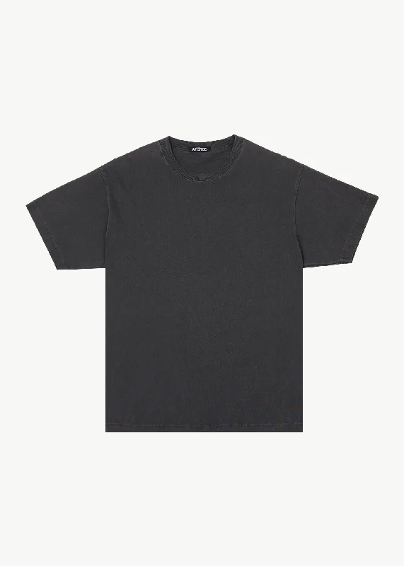 AFENDS Mens Genesis - Heavy Boxy Tee - Stone Black