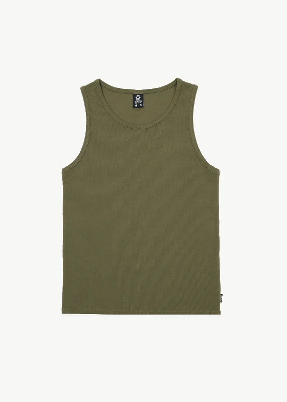 AFENDS Mens Paramount - Ribbed Singlet - Military