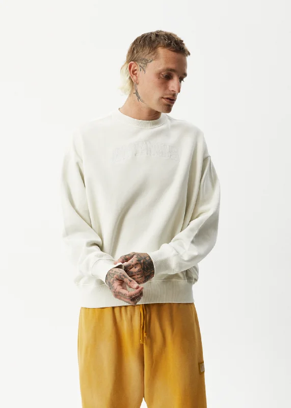 AFENDS Unlimited - Crew Neck Jumper - Worn White