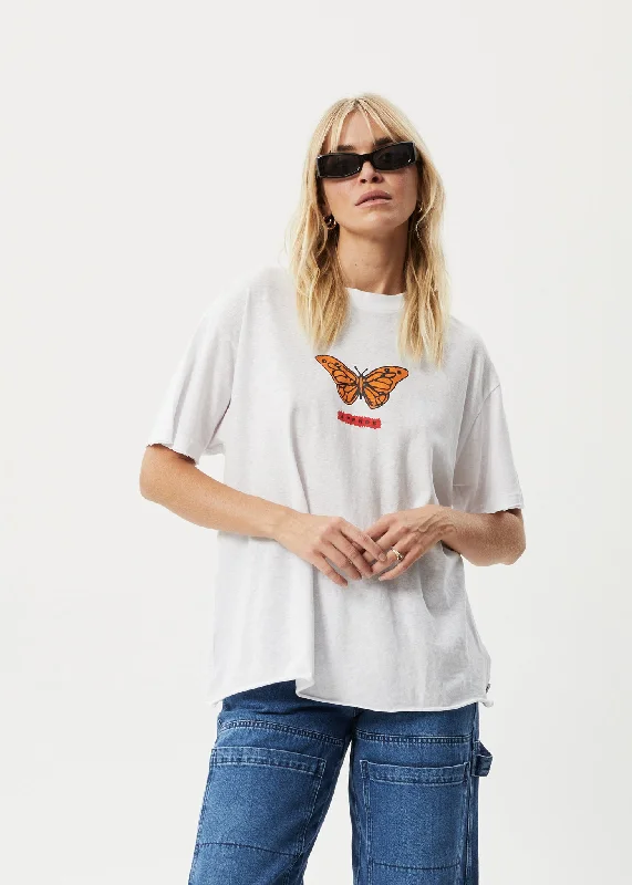 AFENDS Womens Papillon - Oversized T-Shirt - White