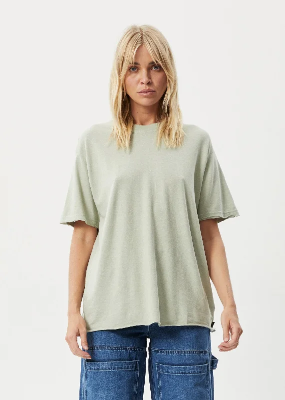 AFENDS Womens Slay - Oversized Tee - Eucalyptus