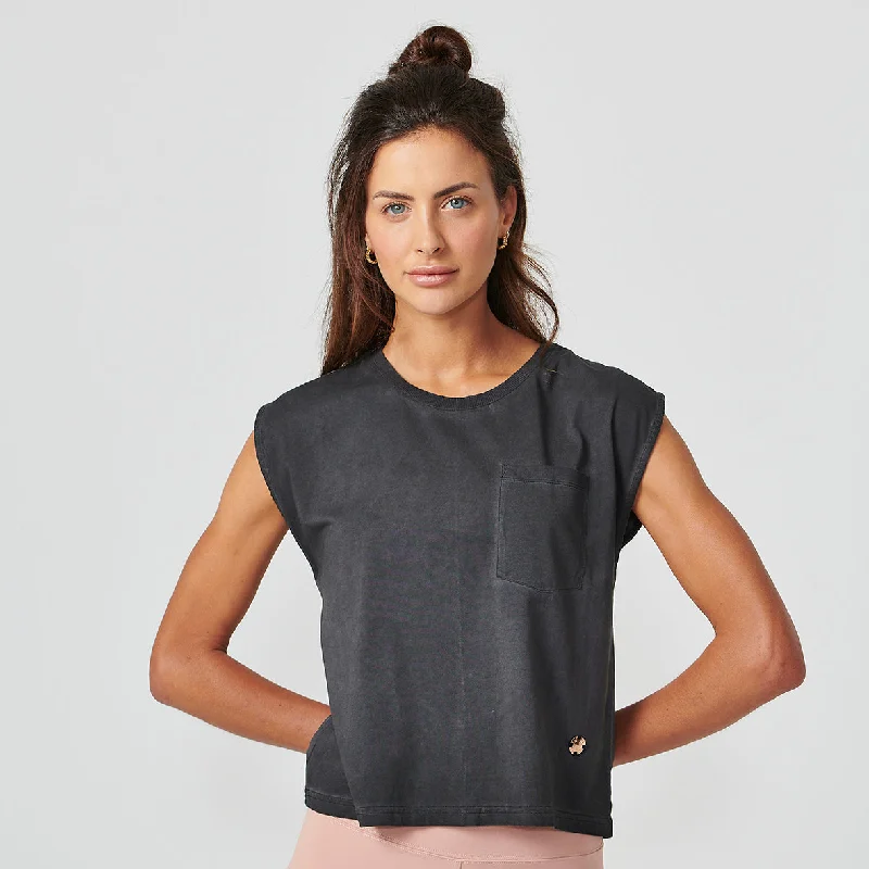 BOXY POCKET TANK Anthracite Wash