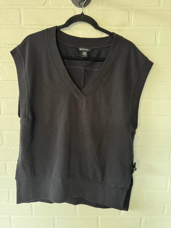 Athletic Top Short Sleeve By Athleta In Black, Size: M