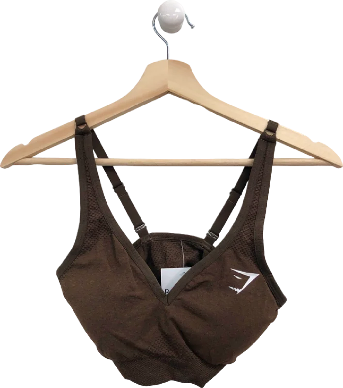 Gymshark Brown Seamless Sports Bra UK S