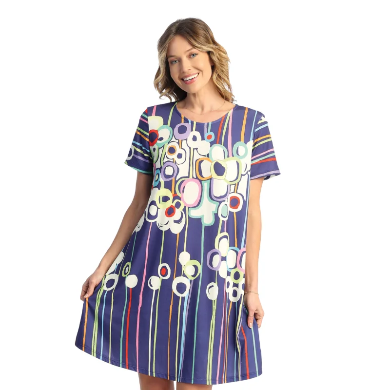 Jess & Jane “Vibrant” Soft-Touch Short Sleeve Dress - 26-1717