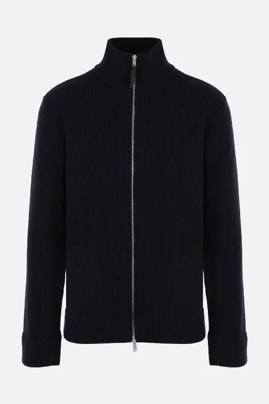 cotton and wool full-zip cardigan