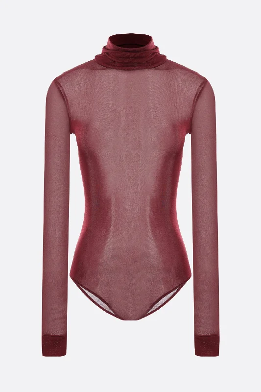 stretch jersey high-neck bodysuit