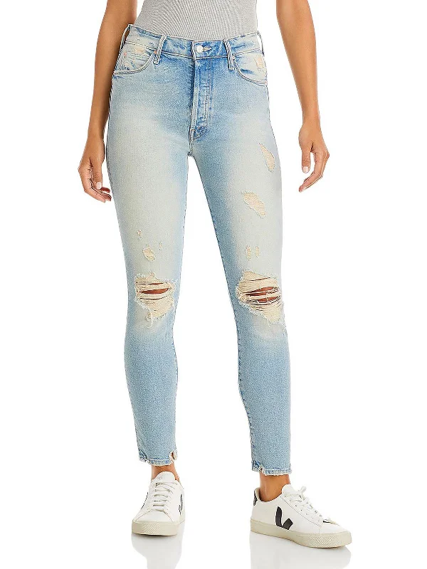 Miranda Womens Distressed Light Wash Jeans