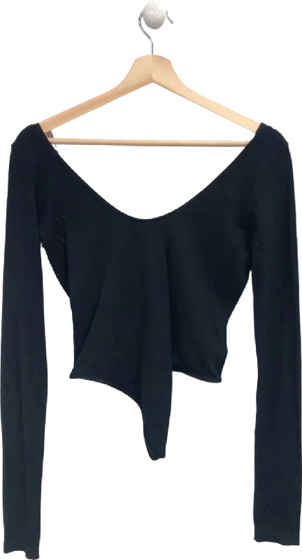 Anthropologie Out From Under Black Asymmetric Long Sleeve Top UK L