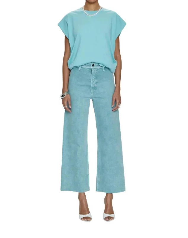 Penny Crop Jean In Aqua Snow