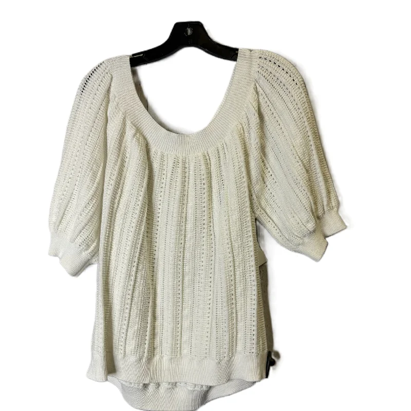 Top Short Sleeve By Elie Tahari In Cream, Size: Xl