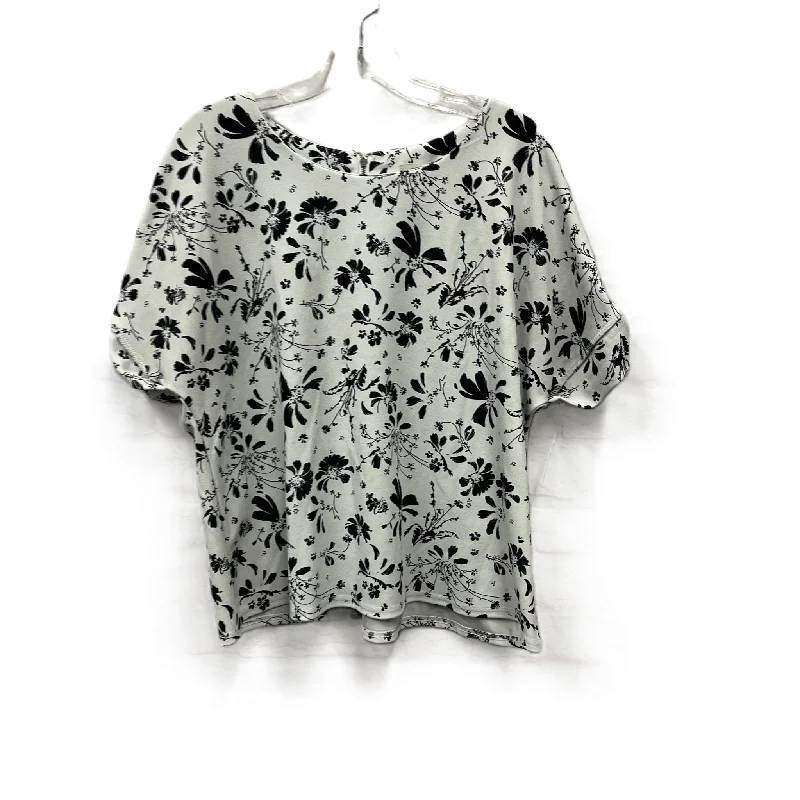 Top Short Sleeve By Melloday In Black & White, Size: Xl