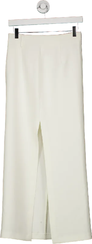 River Island White Wide Leg Trousers UK 8