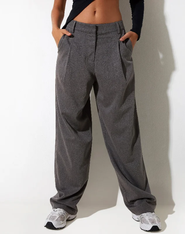 Sakaria Wide Leg Trouser in Tailoring Charcoal