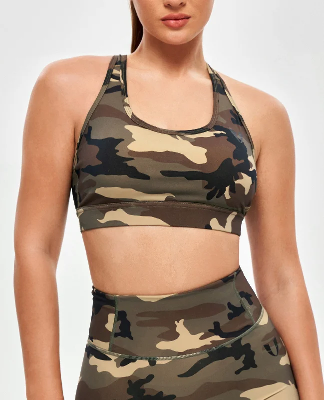 Power Sports Bra - Earth Camo