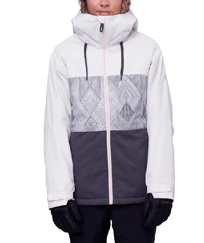 686 Women's Athena Insulated Snowboard Jacket Birch Geo Colorblock 2024