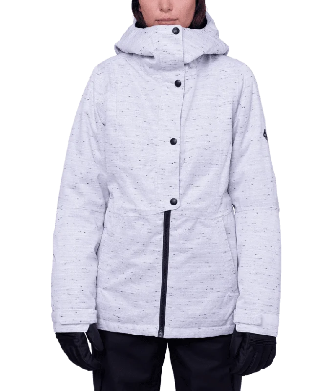 686 Women's Rumor Insulated Snowboard Jacket White Slub 2024