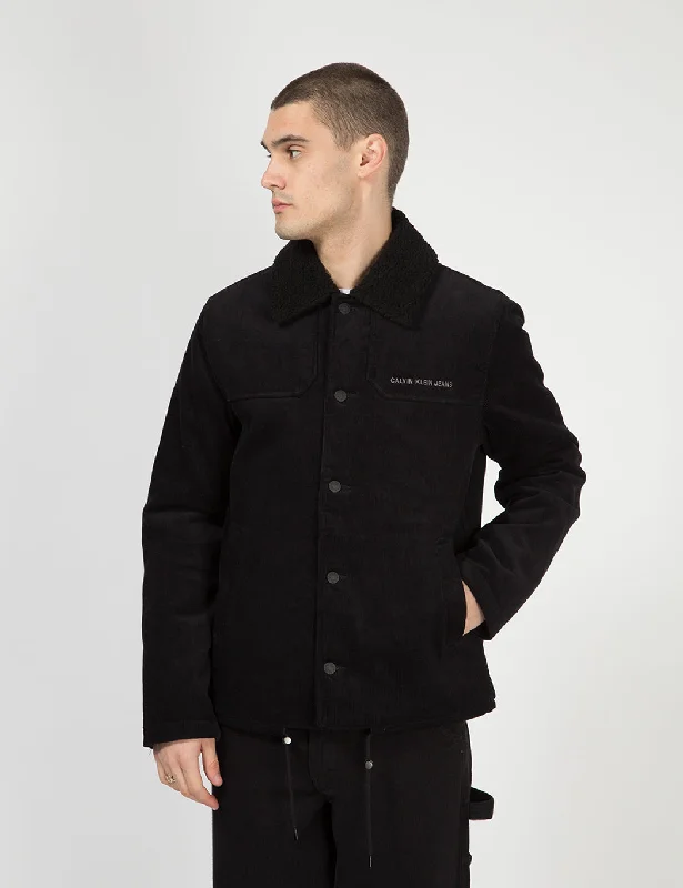 Calvin Klein Corduroy Coach Jacket - Black Beauty