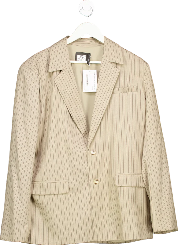 Reclaimed Vintage Beige Pinstripe Blazer UK L