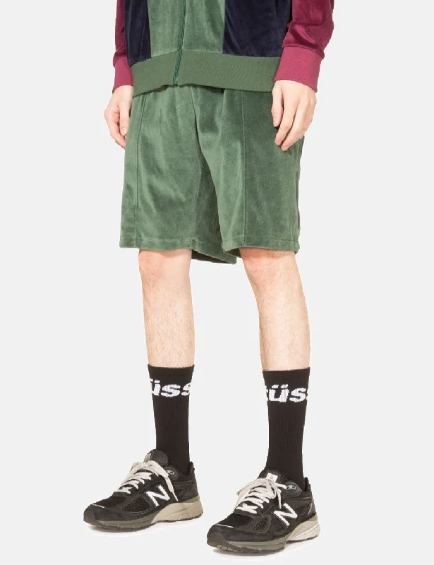 Stussy Velour Shorts - Green