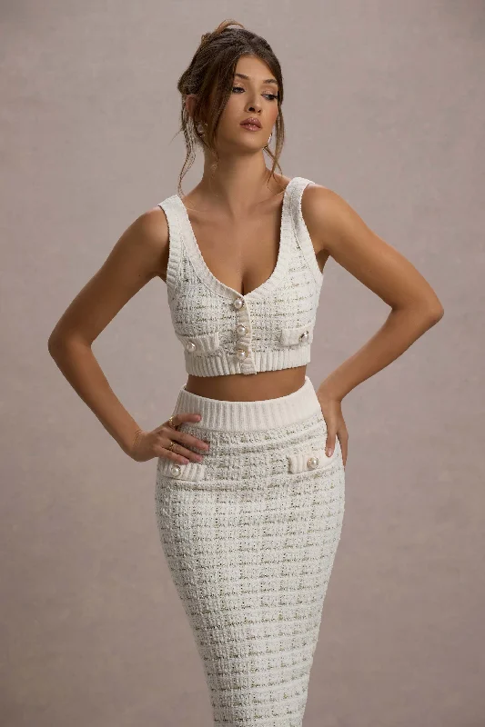 Dee | Cream Boucle Crop Top