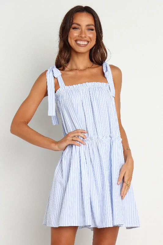 Selina Dress - Blue Stripe