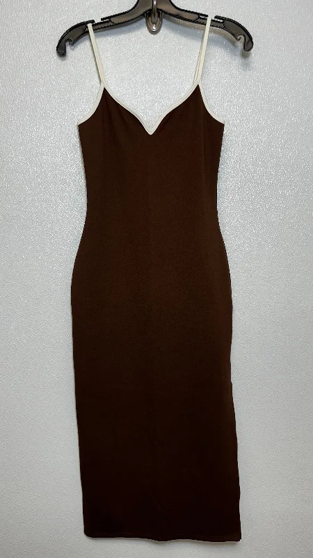 Dress Casual Midi By Abercrombie And Fitch In Brown, Size: Xs TALL